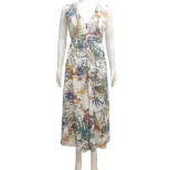 Floral Backless Tie Back Dress Summer Style Lightweight Fabric Elegant Fit Wholesale Available