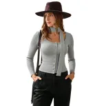 Irregular Button Design Knit Cardigan Long Sleeve High End Feel Lightweight Fabric Early Autumn
