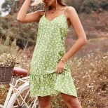 Floral Print Cami Dress Sweet Style Vacation Ready Lightweight Fabric Wholesale Availability