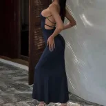 Elegant Backless Short Sleeve Dress Sexy Design Party Wear Evening Gown Wholesale Availability