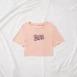 Casual Cropped T Shirt Letter Print Stylish Comfortable Fabric Trendy Everyday Wear Wholesale Av