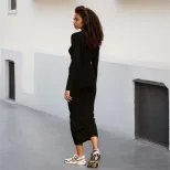 Casual Maxi Dress Comfortable Versatile Slim Fit Spring Summer Style for Work or Leisure Wholesa