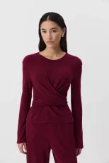 Womens Soft Modal Two Piece Set Loose Fit Top and Cuffed Pants Casual Style for Spring and Autum