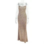 Backless Floral Print Bodycon Maxi Dress Slim Fit Sleeveless Street Style Perfect for Parties an