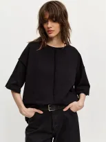 Womens Loose Fit Cotton T Shirt Distressed Short Sleeve Color Block Design Spring Summer Casual