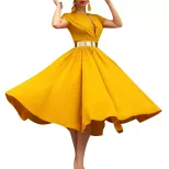 Summer Womens Dress Short Sleeve Waist Cinching Flared Skirt Casual or Party Wear Wholesale Avai