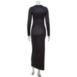 3D Body Print Long Sleeve Bodycon Dress Stylish Slim Fit Spring Fashion Perfect for Parties and