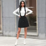 Fashion Womens Short Dress Black Suspender Style Trendy Casual Wear for Spring Summer Wholesale