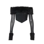 Winter Womens Fashion Sexy Off Shoulder Long Sleeve Top Sheer Mesh Irregular Hem Cozy Fabric Who