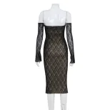 Summer Lace Strapless Bodycon Dress Elegant Fit Sexy Design with Sleeves Perfect for Parties and
