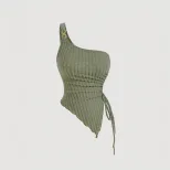 Womens Sexy Asymmetrical Strap Tank Top Unique Design Slim Fit Spring Summer Style Wholesale Ava
