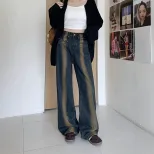 High Waisted Wide Leg Jeans for Women Vintage Style Loose Fit Autumn Winter Fashion Wholesale Av