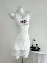 Summer Sexy V Neck Lace Bodycon Dress for Women Elegant Design Adjustable Straps Lightweight Fab