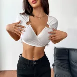Womens Slim Fit Cropped T Shirt Simple Sexy Short Sleeve Spring Summer Style Wholesale Available
