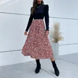 Womens Long Sleeve Color Block Dress Autumn Winter Fashion Casual Vacation Wear Wholesale Availa