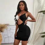 Sexy Hollow Out Strap Dress Knitted Bodycon Mini Skirt Spring Summer Fashion Wholesale Available