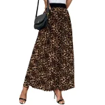 Pleated Midi Skirt Leopard Print Fashionable Spring Fall Style Wholesale Available OEM ODM servi