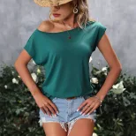 Womens Loose Fit Short Sleeve T Shirt Casual Style Comfortable Fabric Versatile Colors Wholesale