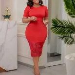 Plus Size Womens Dress Elegant Beaded Bodycon Style Summer Occasion Wholesale Available factory
