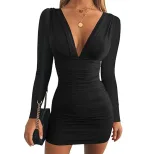 V Neck Bodycon Dress High Waist Sexy Fit Spring Summer Style Wholesale Available ready to ship