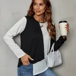Fashionable Color Block V Neck T Shirt Womens Casual Style Perfect for Everyday Wear Wholesale A