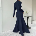 High Neck Bodycon Dress Elegant Style Spring Summer Collection Chic Design Wholesale Available