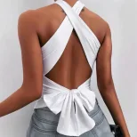 Cross Back Crop Top Minimalist Design Sexy Style Spring Summer Fashion Wholesale Available priva