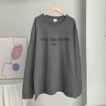 Womens Vintage Graphic T Shirt Casual Style Round Neck Long Sleeve Loose Fit Cotton Perfect for