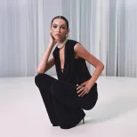 Sleeveless Ruffled Top High Waist Flare Pants Chic Fashion Set for Runway Events Wholesale Avail