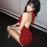 Elegant Sequin Bodycon Dress Sexy V Neck Backless Halter Style Spring Summer Cocktail or Party W