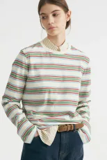 Striped Long Sleeve T Shirt for Women Casual Loose Fit Slimming Design Autumn Collection Wholesa
