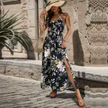 Floral Maxi Dress Elegant Casual Sleeveless Lightweight Fabric Perfect for Vacation or Summer Ev