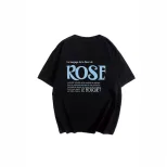 Womens Summer Loose Fit Cotton T Shirt Simple Letter Print Round Neck Short Sleeve Versatile Cas