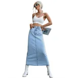 High Waisted A Line Denim Skirt Slim Fit Casual Style Versatile for Everyday Wear Wholesale Avai