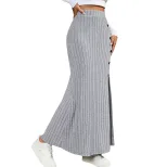 High Waisted Maxi Skirt Simple Versatile Draped Design Spring Summer Casual Wear Wholesale Avail