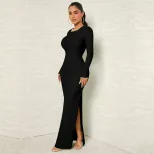 Elegant Backless Maxi Dress Simple Sexy Bodycon Fit Spring Summer Collection Wholesale Available
