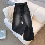 High Waisted Black Wide Leg Jeans for Women Loose Fit Flattering Floor Length Autumn Winter Casu