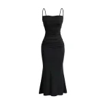 Sleeveless High Waist Bodycon Dress Sexy Style Adjustable Tie Elegant Fit Perfect for Parties or