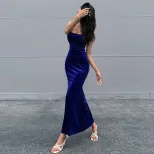 Bodycon Midi Dress Backless Fishtail Waist Cinching Elegant Design Perfect for Parties and Event
