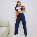 Womens Fashion Slim Fit Straight Leg Jeans New Style Comfortable Fabric Versatile for Casual Wea