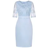 Plus Size Womens Dress Lace Panel Short Sleeve Two Piece Look Elegant Occasion Wear Wholesale Av