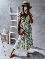 Summer Dress Casual Style Short Sleeve Lightweight Fabric Perfect for Everyday Wear Ready to Shi