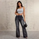 Fashionable Womens Flared Denim Jeans High Waist Non Skinny Fit Casual Style Perfect for Everyda