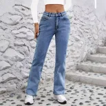 Womens Slim Fit Stretchy Fleece Lined Denim Pants Warm Comfortable Casual Style Wholesale Availa