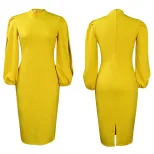 Plus Size Womens Dress Solid Color Elegant Style Fashionable Design Autumn Winter Collection Who