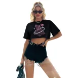 Casual Loose Fit Printed Short Sleeve T Shirt Round Neck Versatile Design Trendy Style Perfect f