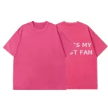 Loose Fit Graphic Print Short Sleeve T Shirt for Women Vintage Wash Design Summer Casual Wear OE