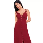 French Style Slim Fit Dress V Neck Summer Fashion Elegant Design Perfect for Parties or Casual O