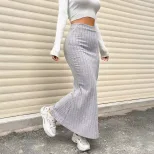 Elegant Midi Skirt High Split Bodycon Fit Chic Style Perfect for Office Wear Available for Whole
