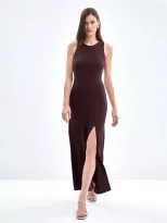 Long Knit Sweater Dress Elegant Versatile Bodycon Split Hem Autumn Winter Fashion Wholesale Avai